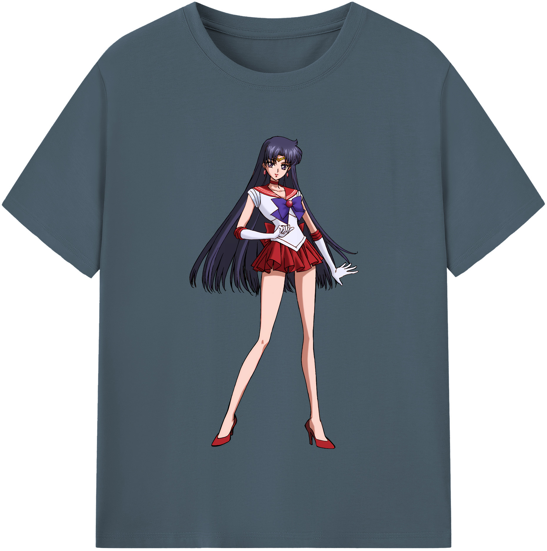 （画像用） 美少女戦士セーラームーン 火野レイ ひの レイ Sailor Moon Hino Rei （セーラーマーズ,Sailor Mars） 綿100％半袖Tシャツ（フロントプリント）